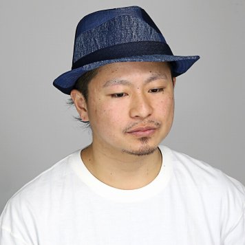 RUBEN ハット 中折れハット メンズ 春 夏 帽子 デニム パッチワーク ルーベン 中折れ帽 紳士 お洒落 日よけ カジュアル 紺 ネイビー 父の日 ギフト 贈り物 誕生日 プレゼント デニム好き ラッピング