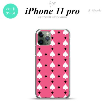 iPhone11Pro iPhone11 Pro スマホケース ハードケース トランプ スペード ピンク 白 メンズ レディース nk-i11p-542