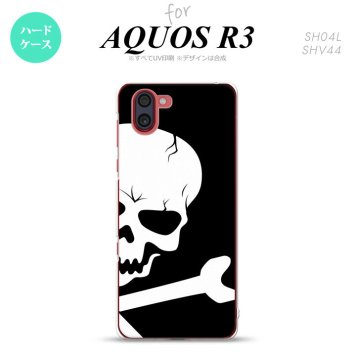 SH-04L SHV44 R3 AQUOS R3 スマホケース カバー ドクロ アップ 黒 nk-r3-515