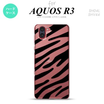 SH-04L SHV44 R3 AQUOS R3 スマホケース カバー ゼブラ 黒 nk-r3-021