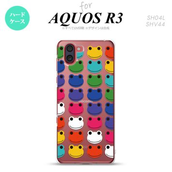 SH-04L SHV44 R3 AQUOS R3 スマホケース カバー カエル かえる B 透明 nk-r3-166