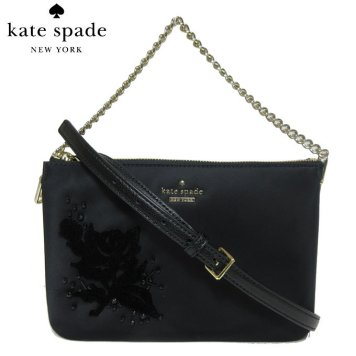 ケイト・スペード アウトレット kate spade ショルダーバッグ WKRU5577-001 madelyne / dawn place embellished ナイロン×ビジュー×ベルベット 2WAY ショルダー　black(001):ブラック