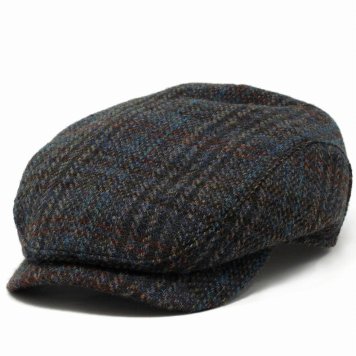 Harristweed ハンチング インポートブランド WIGENS 生地ブランド ハリスツイード ツイードチェック柄 ハンチング帽 北欧ブランド スウェーデン 57cm 58cm 60cm 62cm チェック 青 ブルー プレゼント クリスマス ギフト 父の日