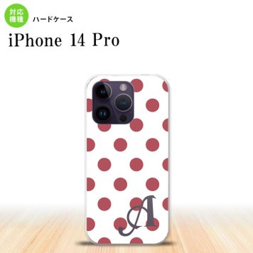 iPhone14 Pro iPhone14 Pro スマホケース 背面ケース ハードケース ドット 水玉 B 白 スモーク ピンク +アルファベット 2022年 9月発売 nk-i14p-109i