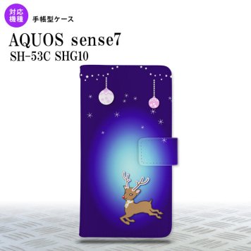 sense7 sense7 手帳型スマホケース カバー トナカイ 青 2022年 11月発売 nk-004s-sens7-dr644