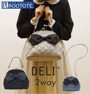 ルートート ショルダーバッグ レディース 斜めがけ ブランド ROOTOTE EU デリ 2WAYベロアキルトリボン-A おしゃれ がま口 通勤 通学 サブバッグ