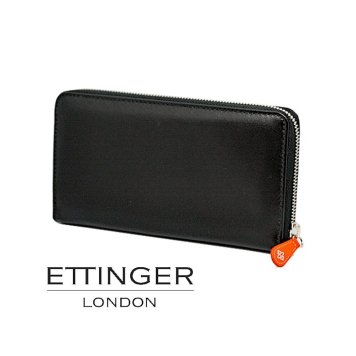 エッティンガー ETTINGER ラウンドファスナー財布 ST2051EJ Black×Orange  新品 並行輸入品 無料ラッピング可