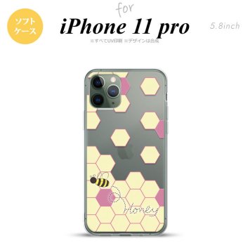 iPhone11Pro iPhone11 Pro スマホケース ソフトケース ハニー クリア 紫 メンズ レディース nk-i11p-tp1683