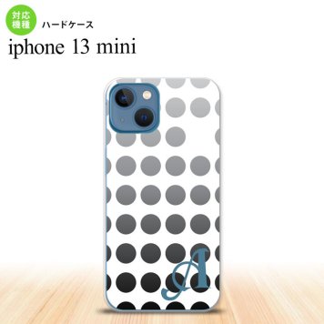 iPhone13mini iPhone13 mini ケース ハードケース 水玉 黒 +アルファベット  nk-i13m-1375i