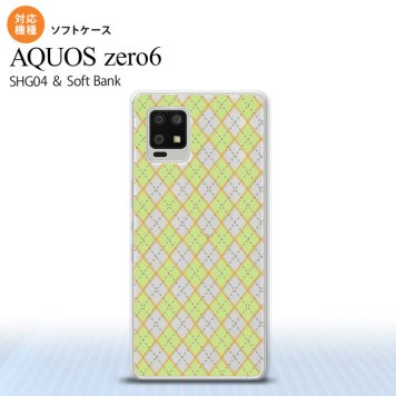 SHG04 SHG04 ZERO6 AQUOS zero6 スマホケース ソフトケース アーガイル クリア 緑 メンズ レディース nk-zero6-tp1408