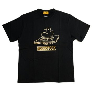 スヌーピー ウッドストック Tシャツ(M) ブラック アパレル 日本製 SNOOPY