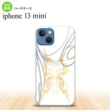 iPhone13mini iPhone13 mini ケース ハードケース ピンスト 白 黄  nk-i13m-1247