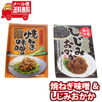 (全国送料無料) 森田製菓 焼ねぎ味噌（1コ）＆ しじみおかか（1コ） ごはんのお供 食べ比べセット メール便 (omtmb9540)