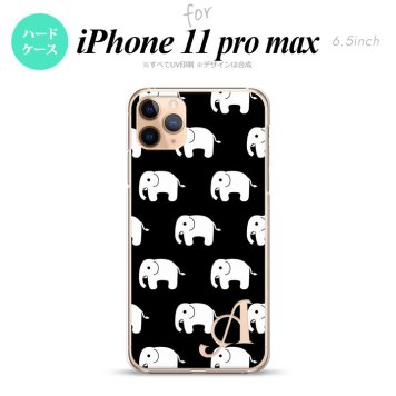 iPhone11ProMax iPhone11pro max スマホケース ハードケース ゾウ 黒 +アルファベット メンズ レディース nk-i11pm-774i