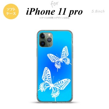 iPhone11Pro iPhone11 Pro スマホケース ソフトケース 蝶 青 メンズ レディース nk-i11p-tp856