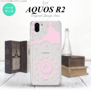 AQUOS R2 アクオス アール2 SH-03K SHV42 専用 スマホケース カバー ハードケース レース・クリア ピンク nk-r2-1484[スマホ,スマホケース,スマホカバー,ケース,カバー,ジャケット]