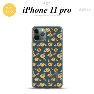 iPhone11Pro iPhone11 Pro スマホケース ソフトケース つばき 紺 +アルファベット メンズ レディース nk-i11p-tp1703i
