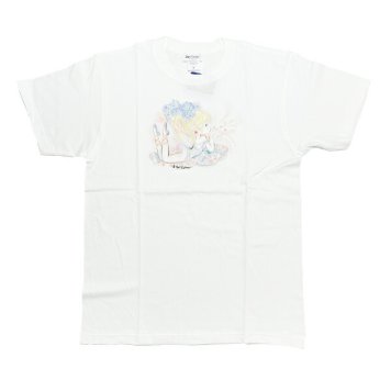 水森亜土 ハートバレエ 半袖Tシャツ(M) ホワイト アパレル