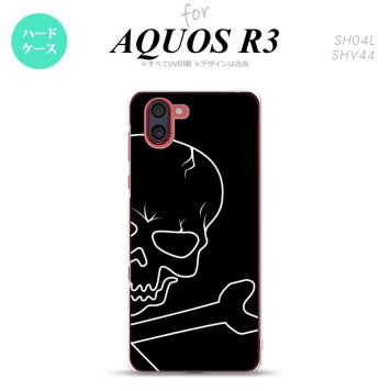 SH-04L SHV44 R3 AQUOS R3 スマホケース カバー ドクロ アップ 黒 nk-r3-516
