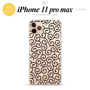 iPhone11ProMax iPhone11pro max スマホケース ソフトケース 唐草 クリア 黒 メンズ レディース nk-i11pm-tp1126