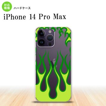 iPhone14 ProMax iPhone14 Pro Max スマホケース 背面ケース ハードケース ファイヤー 炎 クリア 緑 2022年 9月発売 nk-i14pm-1315
