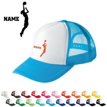 女子バスケットボール/名入れメッシュキャップ スポーツシルエット名入れ  部活 卒団記念品 チームウェア お揃い 記念 クラブ【ネコポス発送不可】【evm】、グッズ、名前入り