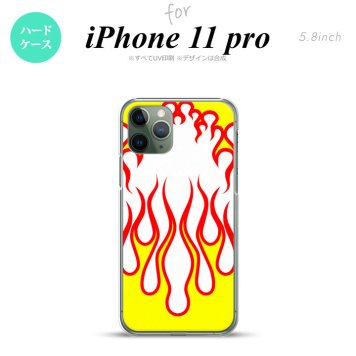 iPhone11Pro iPhone11 Pro スマホケース ハードケース ファイヤー 炎 白 黄 メンズ レディース nk-i11p-1306