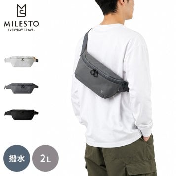 【正規販売】MILESTO ミレスト Hutte ヒュッテ MLS979 ボディバッグ ショルダーバッグ ウエストバッグ ウエストポーチ 旅行バッグ 軽量 旅行 海外旅行 ブラック グレー サコッシュ ギフト プレゼント メンズ レディース ブランド グッドデザイン賞 スポーティ 誕生日