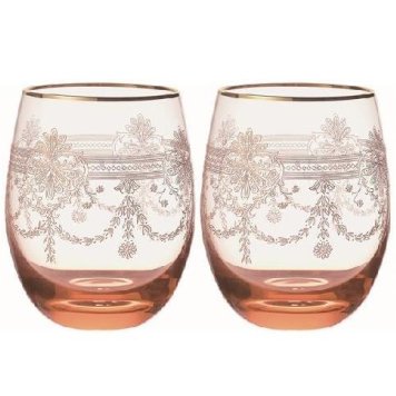 世界最高峰のクリスタルガラスのボヘミアクリスタルです 《ギフトラッピング対応》 "Behemian Lace"  【ボヘミアンレース オールドペア 】 220ml　チェコ産  [KVL-272/2R]