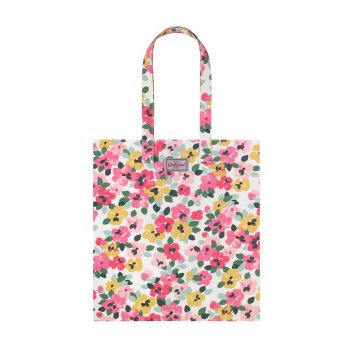 キャスキッドソン トートバッグ 930956 105360516847102 コットン ブックバッグ ショルダー トート CREAM/LARGE PAINTED PANSIES