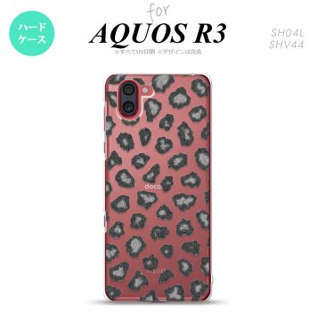 SH-04L SHV44 R3 AQUOS R3 スマホケース カバー 豹柄 A グレー nk-r3-027