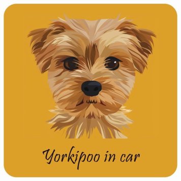 ドッグ カーステッカー イラスト付 Dog in Car ヨープー Bタイプ セーフティサイン 犬種別 正方形 13x13cm シール リア あおり運転対策 Dog Sticker 屋外 屋内 防水 かわいい おしゃれ 安全対策 カーサイン