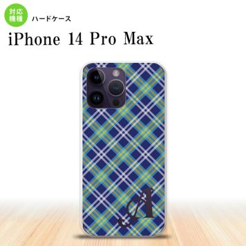 iPhone14 ProMax iPhone14 Pro Max スマホケース 背面ケース ハードケース チェック A 青 +アルファベット 2022年 9月発売 nk-i14pm-437i