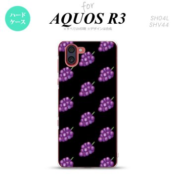 SH-04L SHV44 R3 AQUOS R3 スマホケース カバー ぶどう グレープ 黒 nk-r3-183