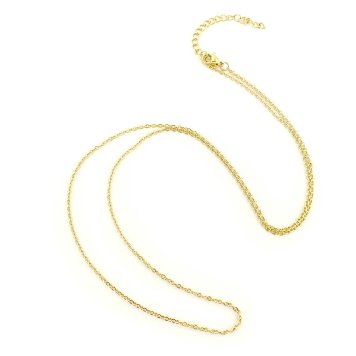 ステンレス ロング チェーン ゴールド アジャスター 付 ロングチェーン 金属アレルギー対応 送料無料 メール便
