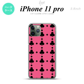 iPhone11Pro iPhone11 Pro スマホケース ハードケース トランプ クラブ ピンク 黒 メンズ レディース nk-i11p-532