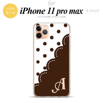 iPhone11ProMax iPhone11pro max スマホケース ソフトケース ドット レース A 茶 +アルファベット メンズ レディース nk-i11pm-tp345i
