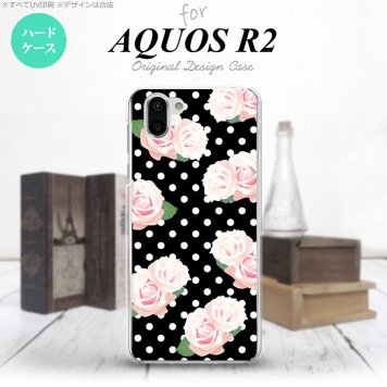 AQUOS R2 アクオス アール2 SH-03K SHV42 専用 スマホケース カバー ハードケース バラ柄 黒 nk-r2-786[スマホ,スマホケース,スマホカバー,ケース,カバー,ジャケット]