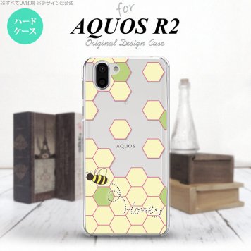 AQUOS R2 アクオス アール2 SH-03K SHV42 専用 スマホケース カバー ハードケース ハニー クリア×緑A nk-r2-1682[スマホ,スマホケース,スマホカバー,ケース,カバー,ジャケット]