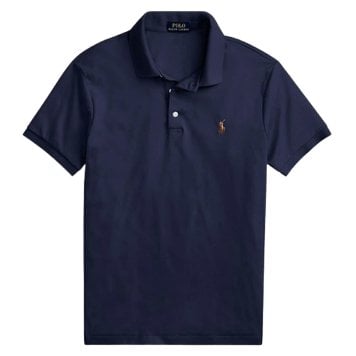ラルフローレン Ralph Lauren ポロシャツ 無地 半袖 コットン ポニーロゴ ワンポイント 710713130 006 SOFT TOUCH POLO CUSTOM SLIM FIT メンズ ネイビー
