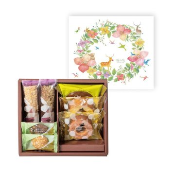 森の庭 焼菓子アソート フラワーリース 7個入 〈MRM-01A〉 出産内祝い 結婚内祝い お返し ギフト
