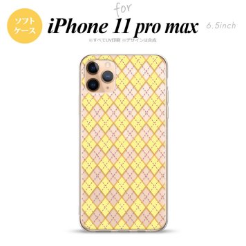 iPhone11ProMax iPhone11pro max スマホケース ソフトケース アーガイル クリア 黄 メンズ レディース nk-i11pm-tp1406