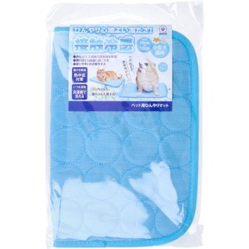 小型犬 猫用 ペット用ひんやりマット ブルー 1枚入 接触冷感 クールマット 夏 チワワ トイプードル ダックスフント