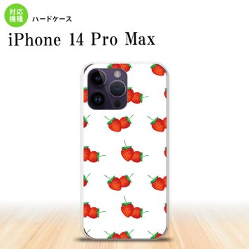 iPhone14 ProMax iPhone14 Pro Max スマホケース 背面ケース ハードケース 苺 イチゴ 中 白 赤 2022年 9月発売 nk-i14pm-042