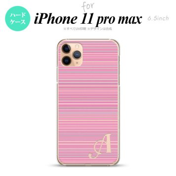 iPhone11ProMax iPhone11pro max スマホケース ハードケース ボーダー 細 ピンク +アルファベット メンズ レディース nk-i11pm-1286i