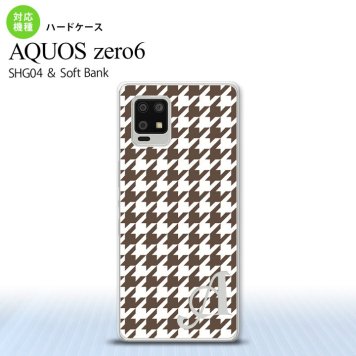 SHG04 SHG04 ZERO6 AQUOS zero6 スマホケース ハードケース 千鳥 格子 大 茶 白 +アルファベット メンズ レディース nk-zero6-926i