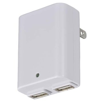 オーム電機 ACアダプター USB×2(2.1A) MAV-AU2-W