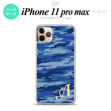iPhone11ProMax iPhone11pro max スマホケース ハードケース タイガー 迷彩 A 青 +アルファベット メンズ レディース nk-i11pm-1167i