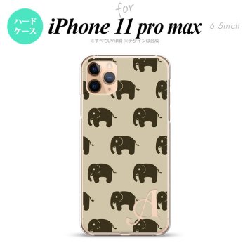 iPhone11ProMax iPhone11pro max スマホケース ハードケース ゾウ ベージュ +アルファベット メンズ レディース nk-i11pm-772i