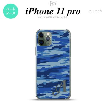 iPhone11Pro iPhone11 Pro スマホケース ハードケース タイガー 迷彩 A 青 +アルファベット メンズ レディース nk-i11p-1167i